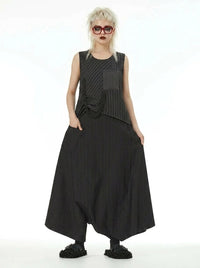 Deep Harem Capri Trousers – Pinstripe-SimpleModerne