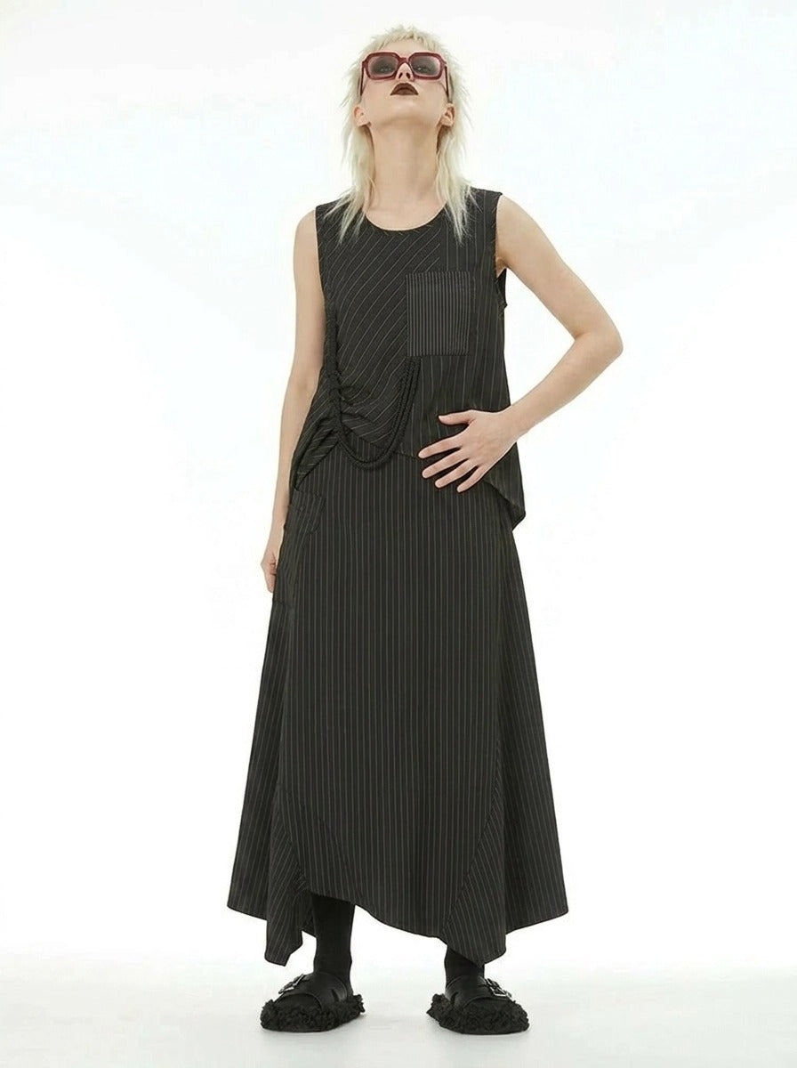Deep Harem Capri Trousers – Pinstripe-SimpleModerne