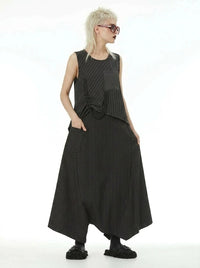 Deep Harem Capri Trousers – Pinstripe-SimpleModerne