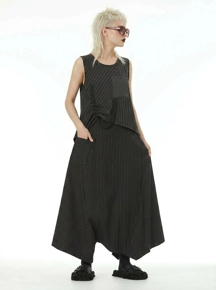 Deep Harem Capri Trousers – Pinstripe-SimpleModerne