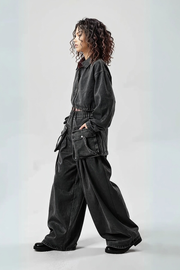 Chic Two Piece Washed Denim Set-SimpleModerne