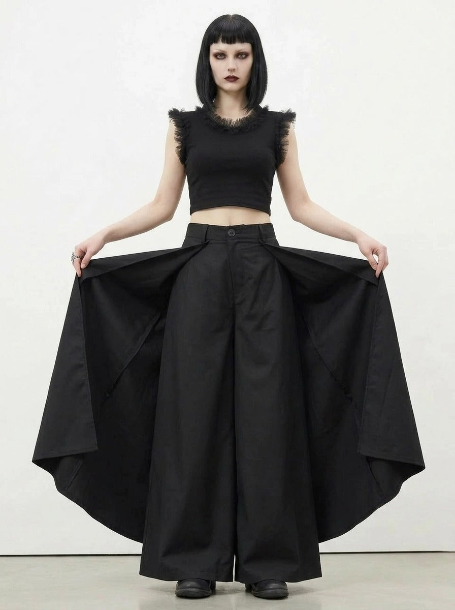 Layered Wide Legged Trousers-SimpleModerne