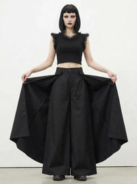 Layered Wide Legged Trousers-SimpleModerne