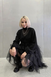 Re-launch Casual Minimal Goth Maxi Cardigan-SimpleModerne
