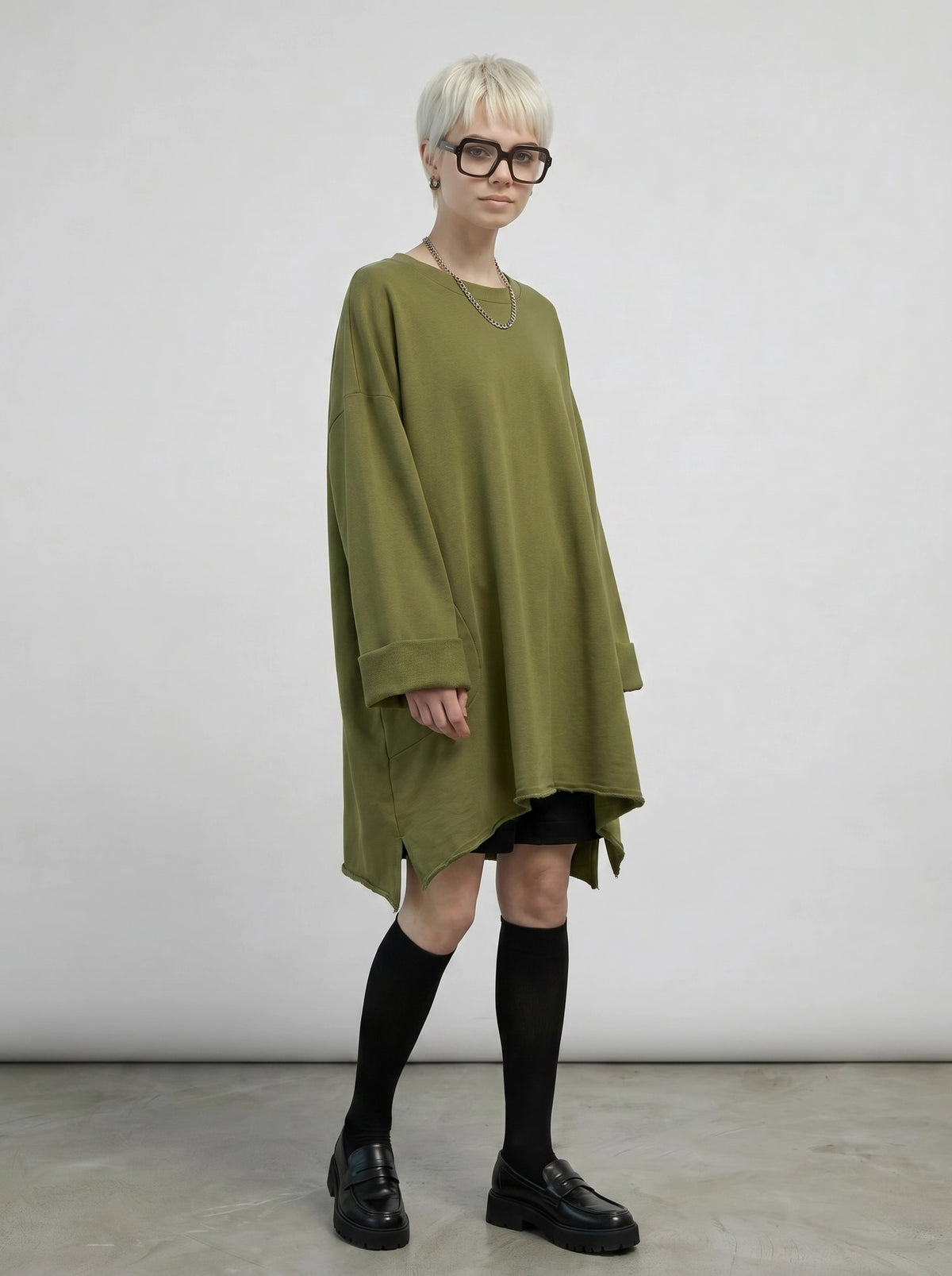 Olive Oversized Sweatshirt