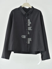 Playful Cat Print Shirt Blouse-SimpleModerne