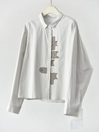 Playful Cat Print Shirt Blouse-SimpleModerne