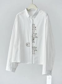 Playful Cat Print Shirt Blouse-SimpleModerne