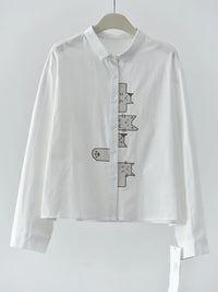 Playful Cat Print Shirt Blouse-SimpleModerne