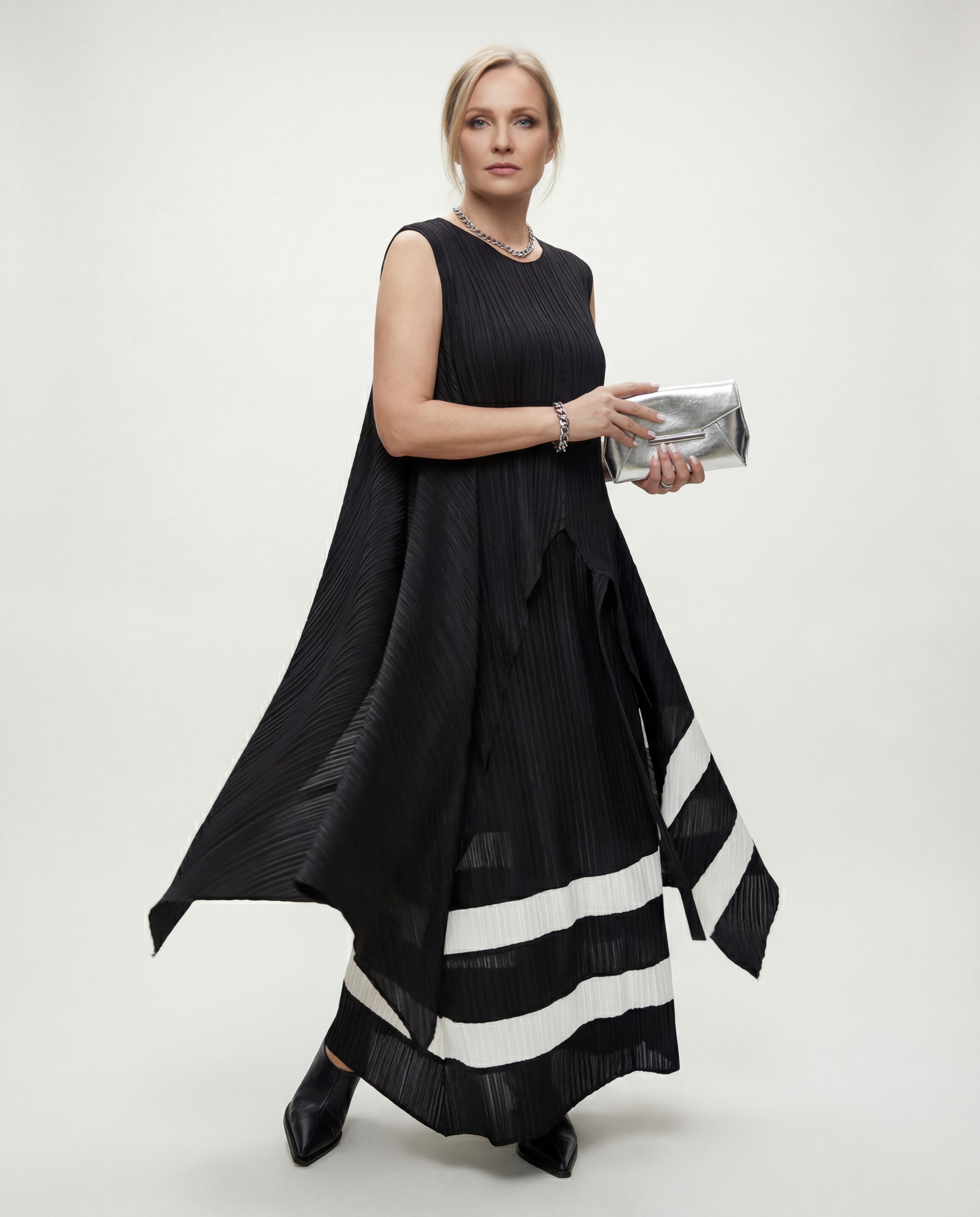 Pleated Tunic & Skirt Set-SimpleModerne