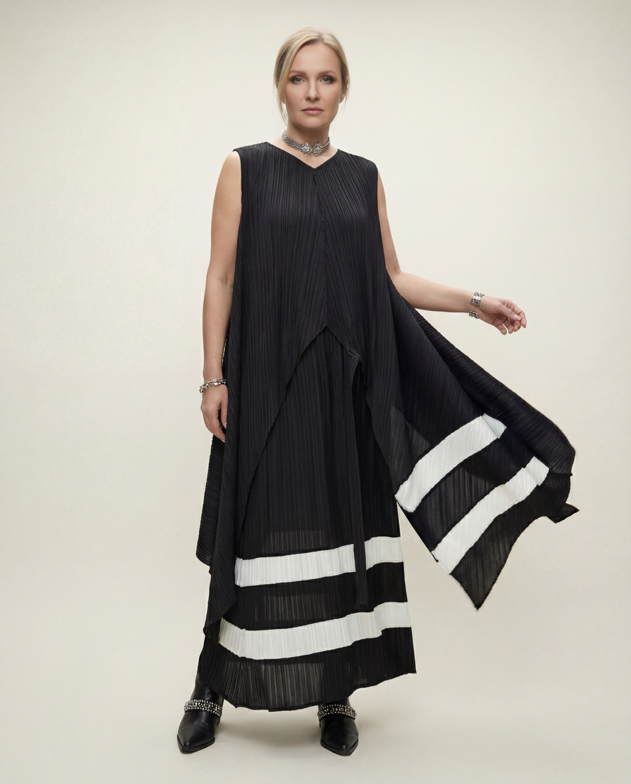 Pleated Tunic & Skirt Set-SimpleModerne