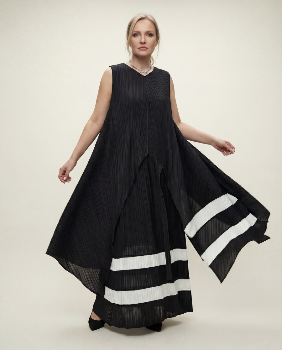 Pleated Tunic & Skirt Set-SimpleModerne