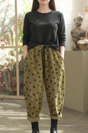 Polka Dot Corduroy Trousers – Relaxed Fit, Warm & Playful-SimpleModerne