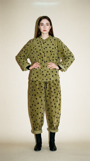 Polka Dot Corduroy Trousers – Relaxed Fit, Warm & Playful-SimpleModerne