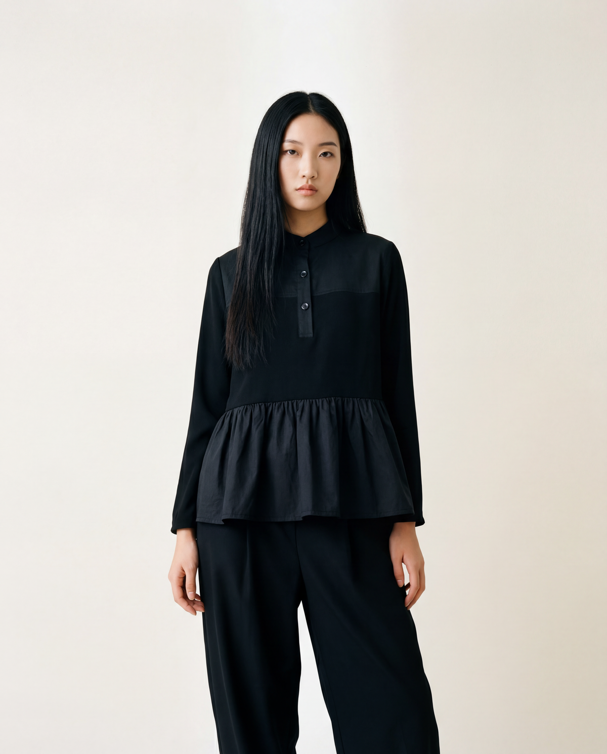 Punky Asymmetrical Ruffle Pullover-SimpleModerne