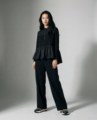 Punky Asymmetrical Ruffle Pullover-SimpleModerne