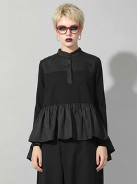 Punky Asymmetrical Ruffle Pullover-SimpleModerne