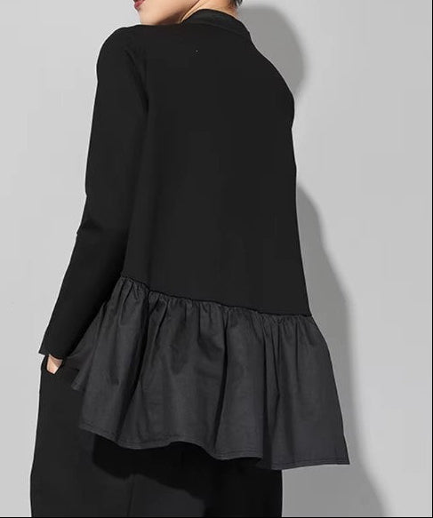 Punky Asymmetrical Ruffle Pullover-SimpleModerne