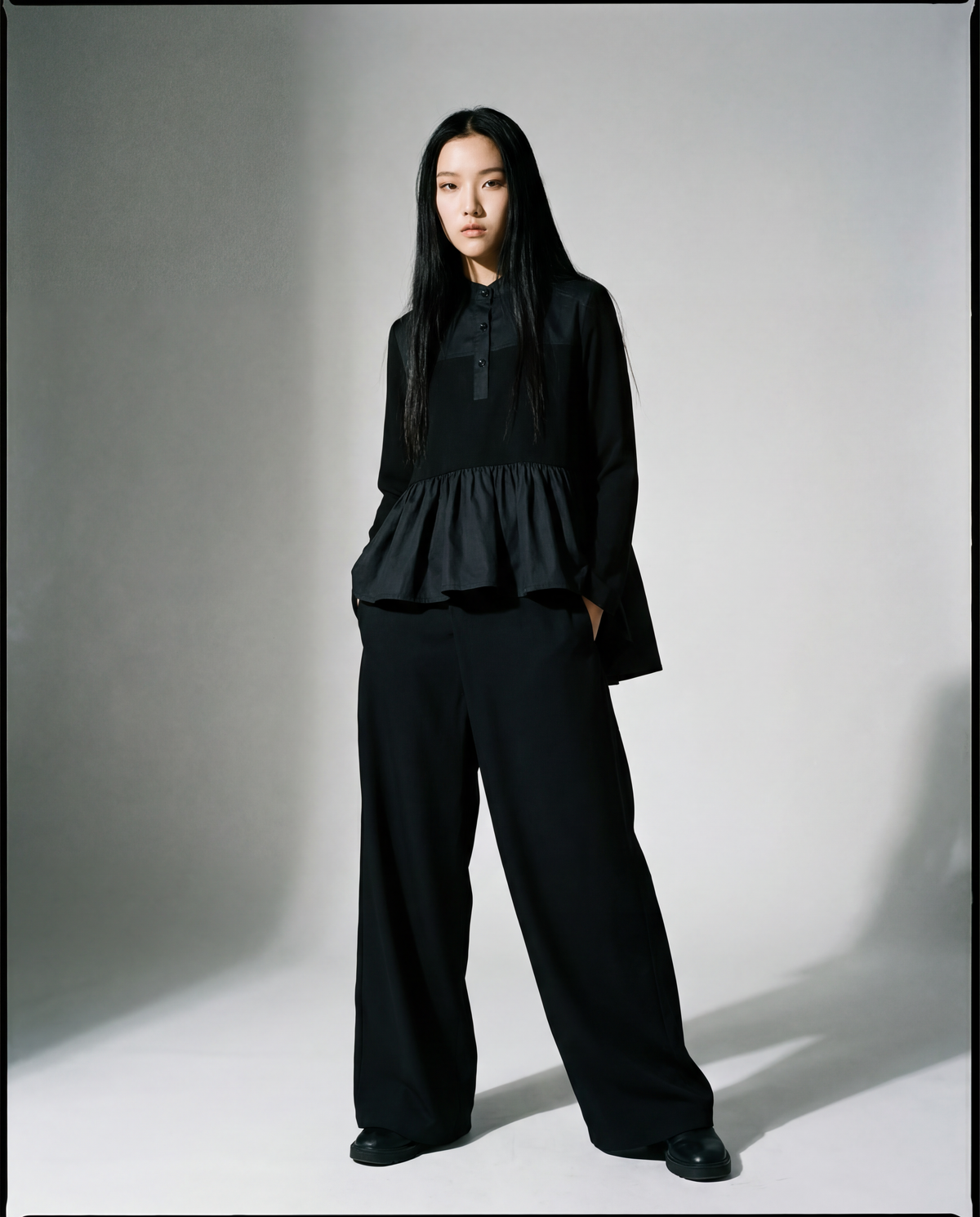 Punky Asymmetrical Ruffle Pullover-SimpleModerne