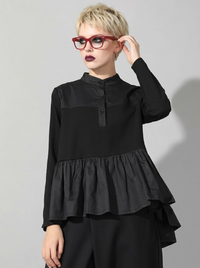 Punky Asymmetrical Ruffle Pullover-SimpleModerne