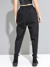 Re-launch Paneled Kinetic Harem Trousers - Obsidian Black-SimpleModerne