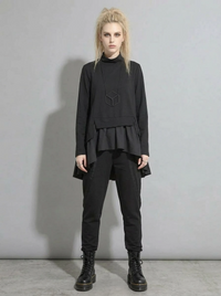 Re-launch Paneled Kinetic Harem Trousers - Obsidian Black-SimpleModerne