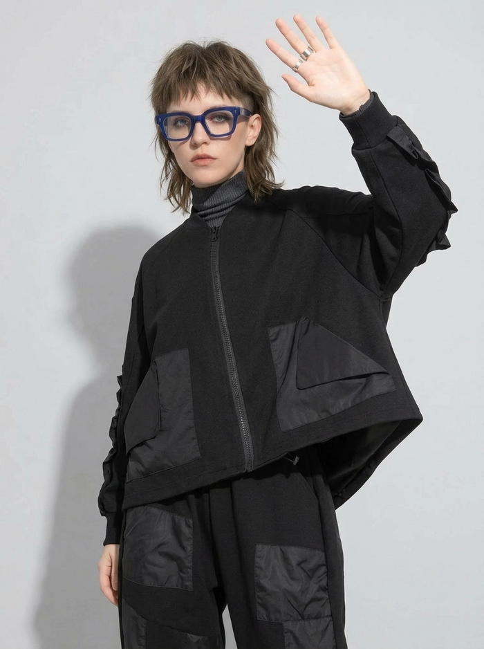 Relaxed Fit Utility Lite Jacket – Black-SimpleModerne