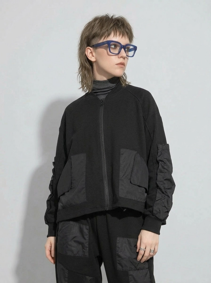 Relaxed Fit Utility Lite Jacket – Black-SimpleModerne