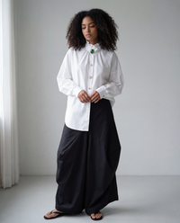Ruffled Blouse with Decorative Buttons-SimpleModerne