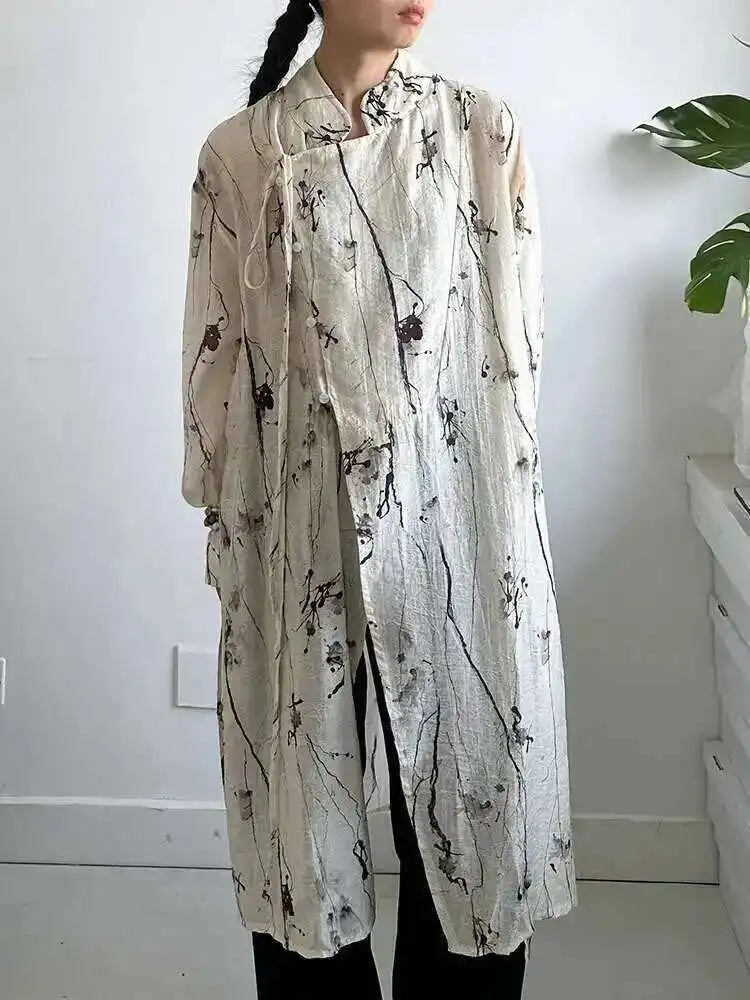 Ink Sketch Oversized Shirt-Blouse-SimpleModerne