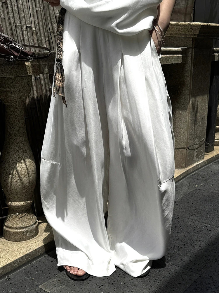 Flowy Wide-Leg Trousers — Casual Minimal Goth-SimpleModerne