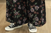 Floral Wide-Leg Trousers – Vintage Punk Vibes-SimpleModerne