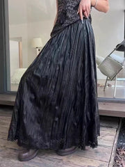 Dark Flow Gothic Pleated Skirt-SimpleModerne