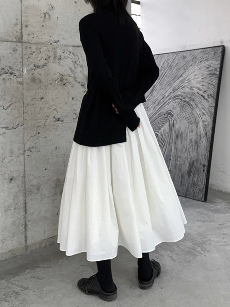 Gothic Flow Midi Skirt-SimpleModerne