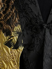 Golden Hour Crinkled Floral Cape Kimono – Dramatic Vintage Glamour-SimpleModerne