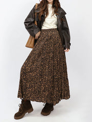 Noir Safari Pleated Maxi Skirt-SimpleModerne