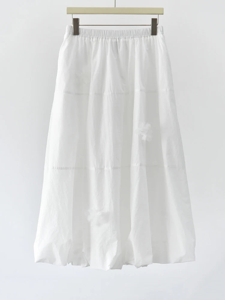 Voluminous Balloon Midi Skirt-SimpleModerne