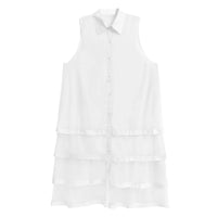 Layered Sheer Shirt Dress – White Minimal Edge