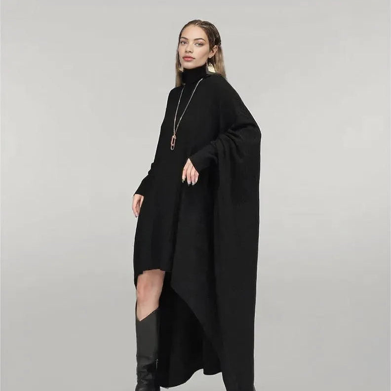 Urban Meets urban Oversized Fit Knitted Pullover Black Dress-SimpleModerne