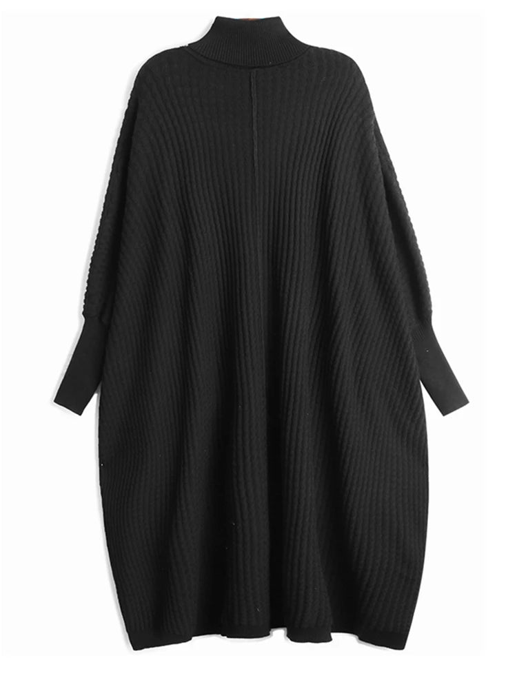 Urban Meets urban Oversized Fit Knitted Pullover Black Dress-SimpleModerne