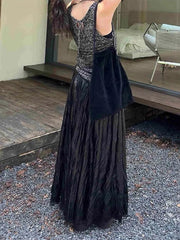 Dark Flow Gothic Pleated Skirt-SimpleModerne