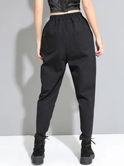 Re-launch Paneled Kinetic Harem Trousers - Obsidian Black-SimpleModerne