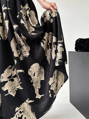 Casual Minimal Goth Flower Skirt-SimpleModerne