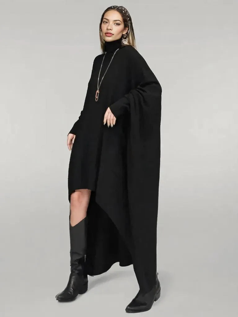 Urban Meets urban Oversized Fit Knitted Pullover Black Dress-SimpleModerne