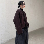 Oversized Knit Cardigan with Contrasting Patterns-SimpleModerne