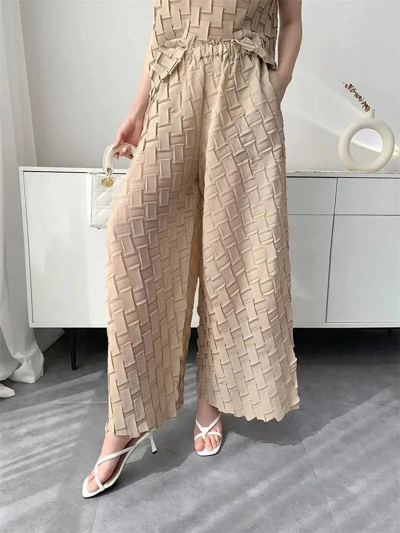 Textured Woven Set – Japanese Minimal Two-Piece-SimpleModerne