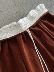 Wide Corduroy Trousers — Deep Chestnut Brown-SimpleModerne