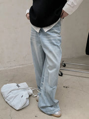 Wide-Legged Light Wash Jeans-SimpleModerne