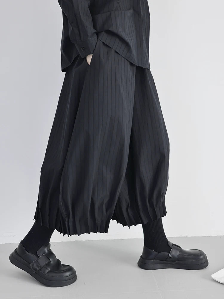 Pleated Balloon Trousers – Minimal Goth Black