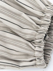 Sand Striped Relaxed Balloon Trousers